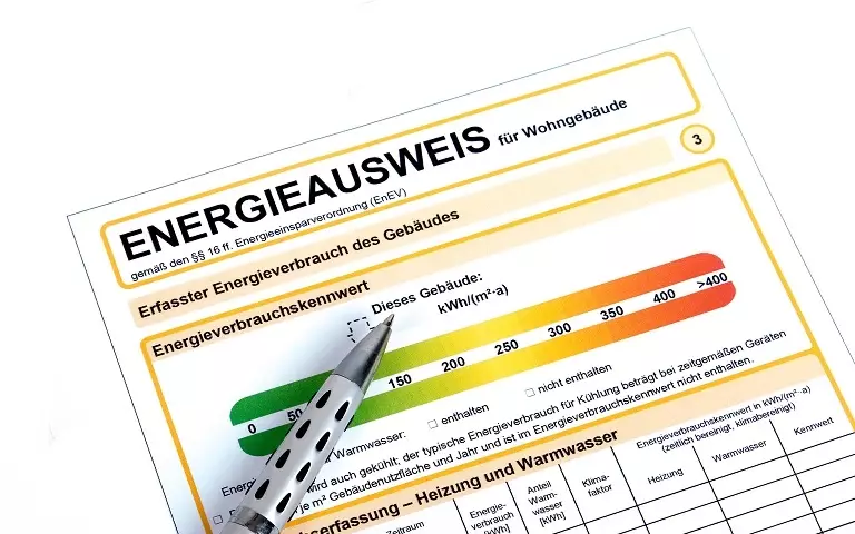 Abbildung eines Energieausweises