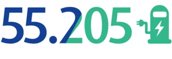 Infografik mit Zahlen zur Elektromobilität: 55.205 Ladevorgänge