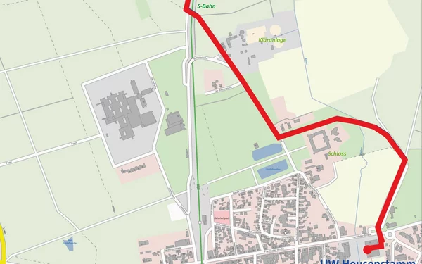 Kartenausschnitt der Trasse Heusenstamm