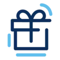 Geschenk-Icon in Blau